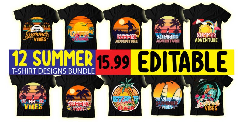 Summer T-shirt Bundle, Adventure T-shirt Bundle,Mountain T-shirt Bundle,120 T-shirt Designs,On sell Design,Big Sell Design,Summer Mega Bundle 160 T-shirt Design, Designs bundle, summer designs for dark material, summer, tropic, funny summer