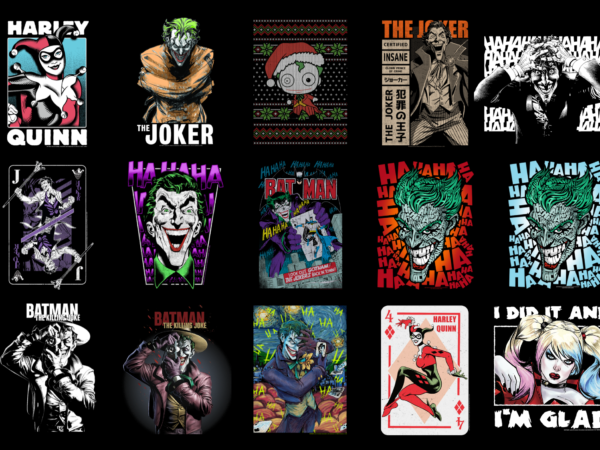 15 joker shirt designs bundle for commercial use part 1, joker t-shirt, joker png file, joker digital file, joker gift, joker download, joker design