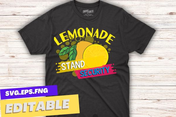 Lemonade Stand Security shirt, Funny Lemon Juice Retro Kids Adults T-Shirt design vector, Lemonade Stand Boss gifts, Lemonade loves, drinking, lemonade, Lemon Juice,