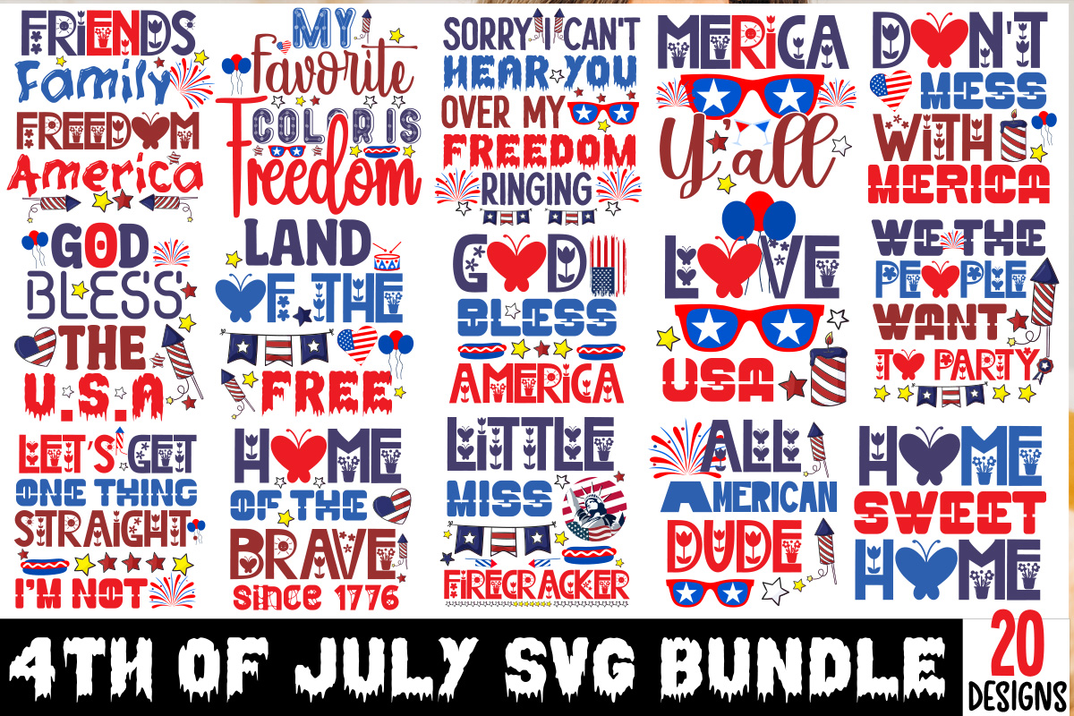 4th july SVG Bundle,20 Designs ,on sell Design, Big Sell Design,All