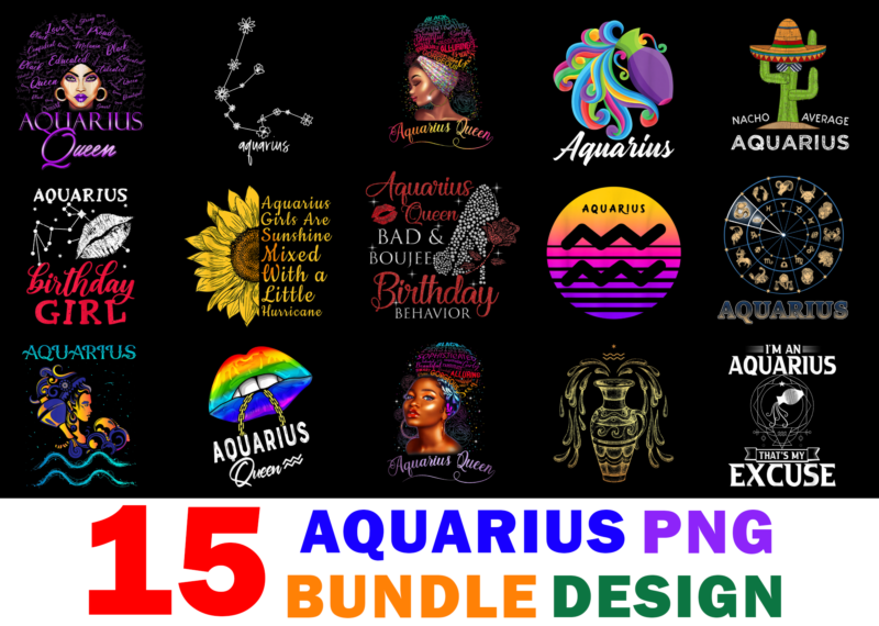 15 Aquarius Shirt Designs Bundle For Commercial Use Part 3, Aquarius T-shirt, Aquarius png file, Aquarius digital file, Aquarius gift, Aquarius download, Aquarius design