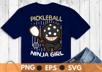 pickleball ninja girl t shirt, funny pickleball sports, pickleball lover girl saying t shirt design vector