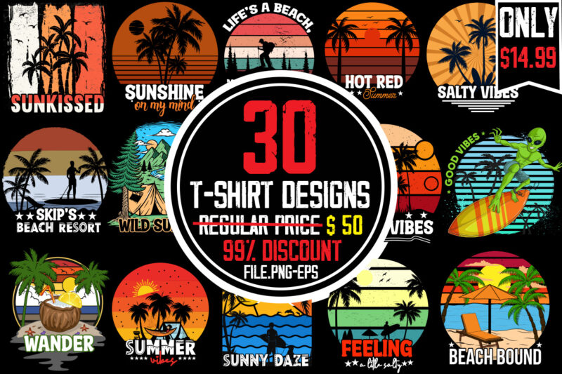 Summer T-shirt Bundle, Adventure T-shirt Bundle,Mountain T-shirt Bundle,120 T-shirt Designs,On sell Design,Big Sell Design,Summer Mega Bundle 160 T-shirt Design, Designs bundle, summer designs for dark material, summer, tropic, funny summer