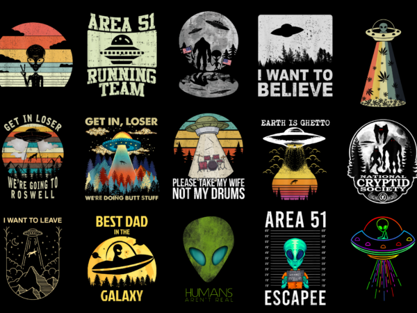 15 ufo shirt designs bundle for commercial use part 1, ufo t-shirt, ufo png file, ufo digital file, ufo gift, ufo download, ufo design