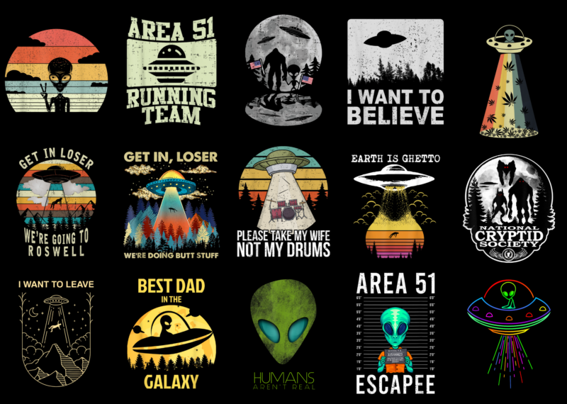 15 UFO shirt Designs Bundle For Commercial Use Part 1, UFO T-shirt, UFO png file, UFO digital file, UFO gift, UFO download, UFO design