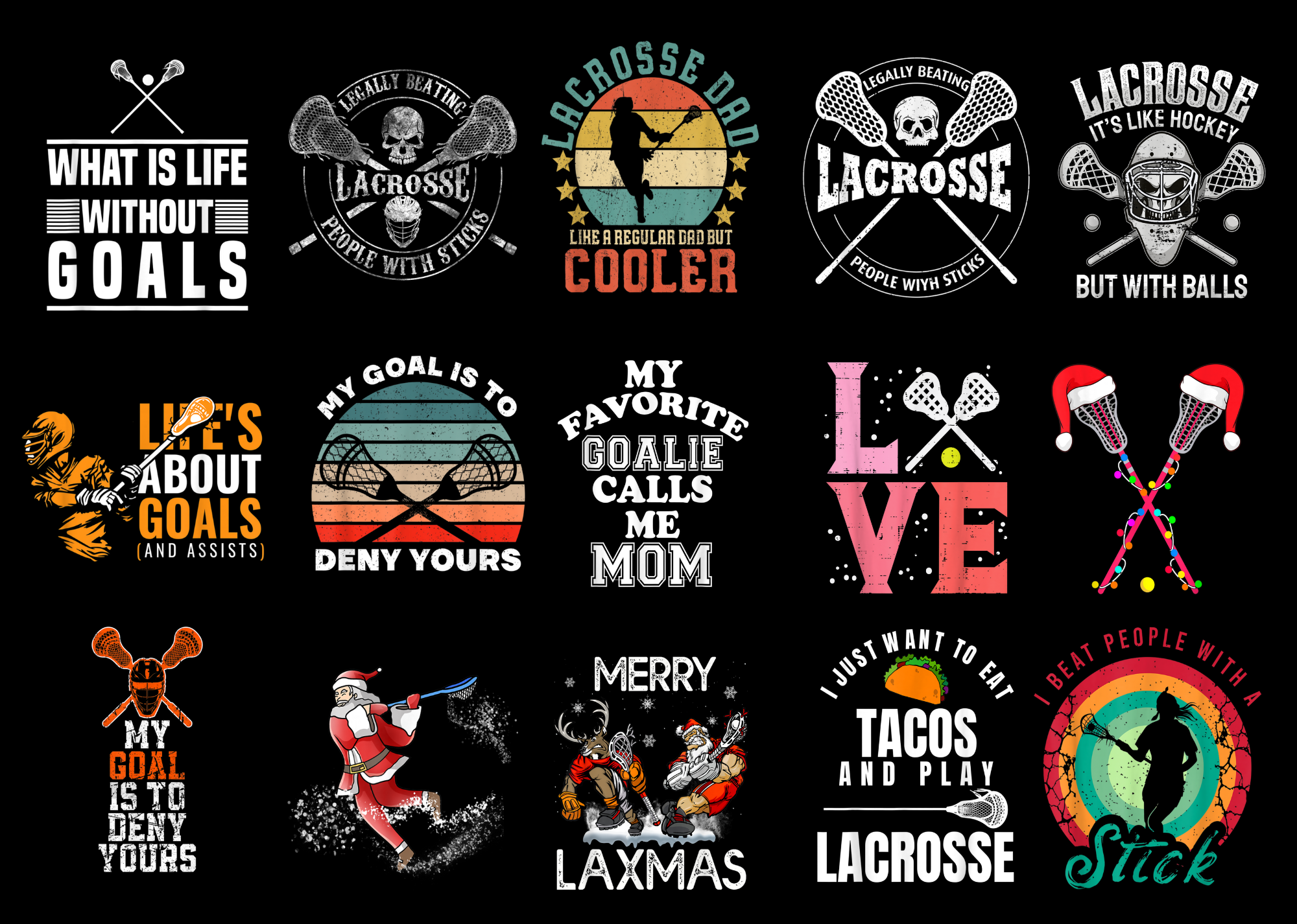 15 Lacrosse Shirt Designs Bundle For Commercial Use Part 2, Lacrosse T ...
