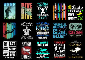 15 Scuba Diving Shirt Designs Bundle For Commercial Use Part 2, Scuba Diving T-shirt, Scuba Diving png file, Scuba Diving digital file, Scuba Diving gift, Scuba Diving download, Scuba Diving design