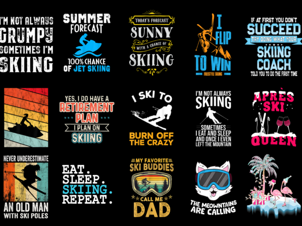 15 skiing shirt designs bundle for commercial use part 2, skiing t-shirt, skiing png file, skiing digital file, skiing gift, skiing download, skiing design