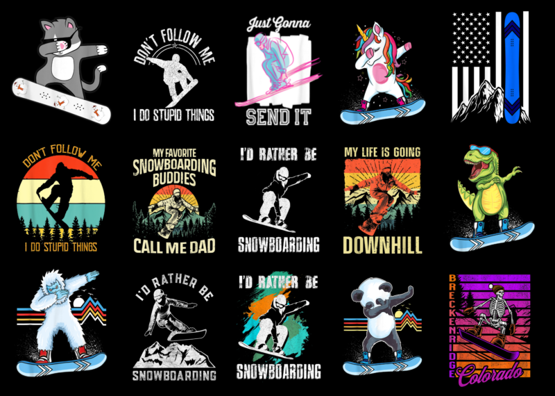 15 Snowboarding Shirt Designs Bundle For Commercial Use Part 2, Snowboarding T-shirt, Snowboarding png file, Snowboarding digital file, Snowboarding gift, Snowboarding download, Snowboarding design