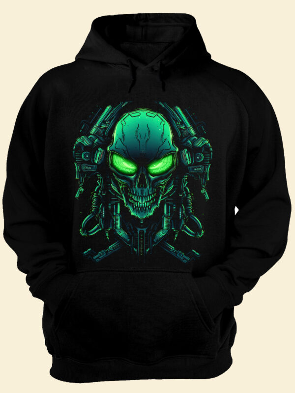 4 PNG Bundle Design Alien Head Cyberpunk T-Shirt Vector