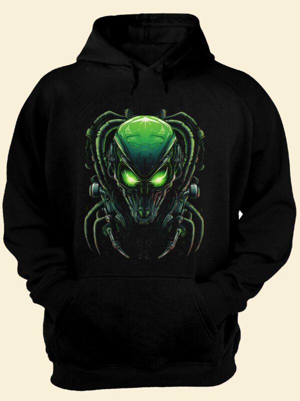 4 PNG Bundle Design Alien Head Cyberpunk T-Shirt Vector