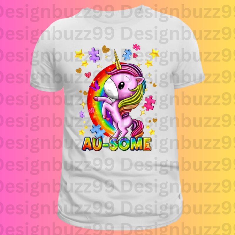 Au-some Unicorn Autism Png Sublimation Design, Unicorn Autism Svg, Unicorn Autism Digital, Autism Awareness Shirt, Autism life png, Autism unicorn Svg