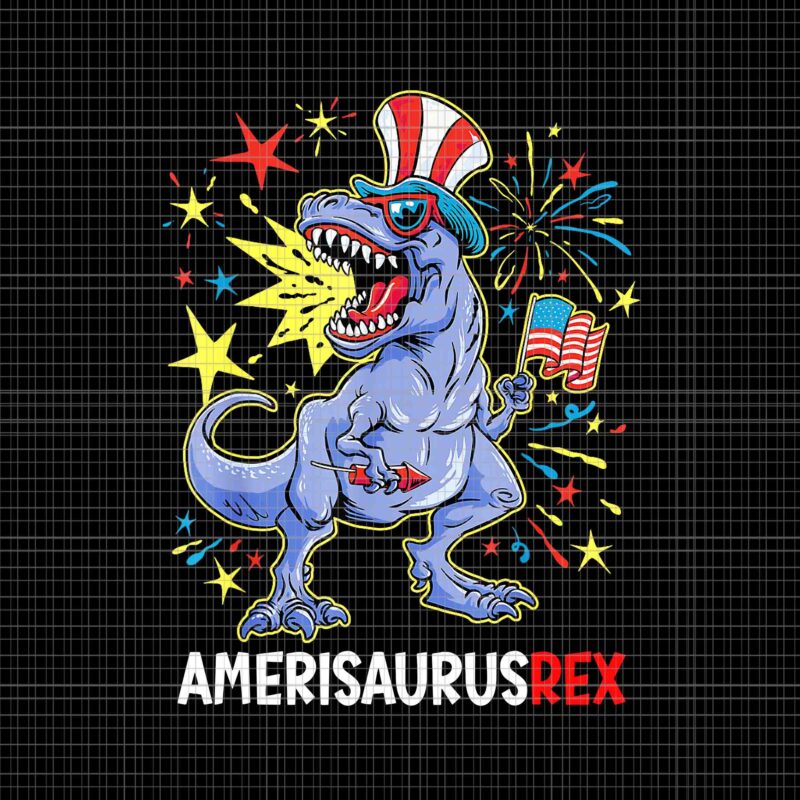 American Flag 4th Of July T Rex Dinosaur Png, Amerisaurus Rex Png, Dinosaur 4th Of July Png, Dinosaur Flag Png