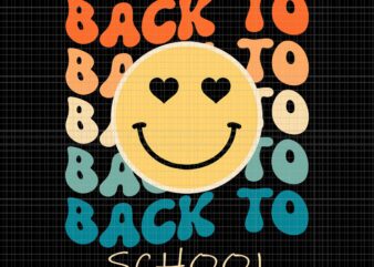 Boho Style Groovy Smile Back to School Svg, Back to School Svg, Smile Svg t shirt template