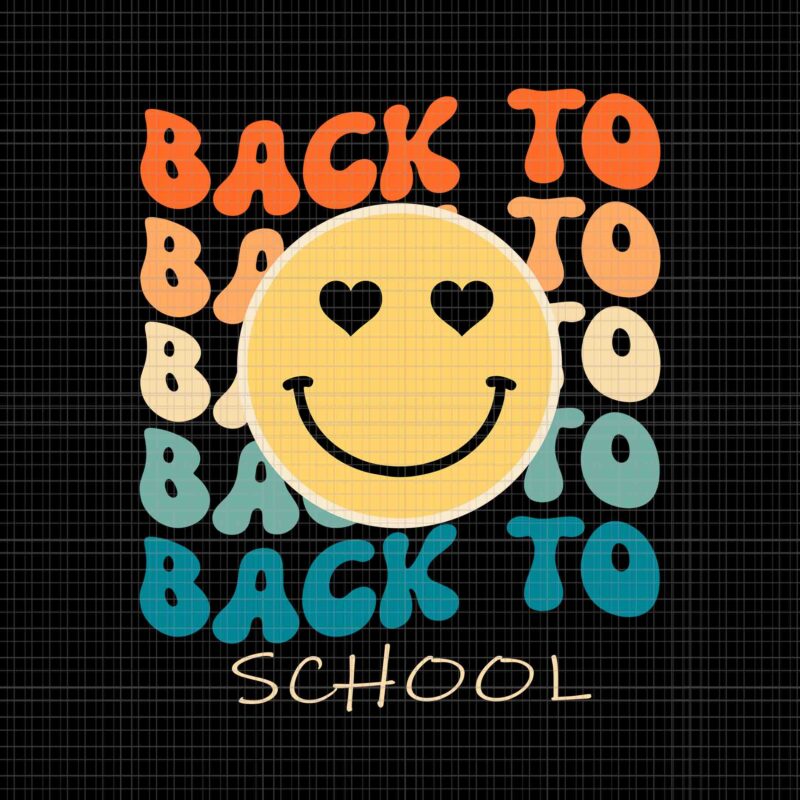 Boho Style Groovy Smile Back to School Svg, Back to School Svg, Smile Svg