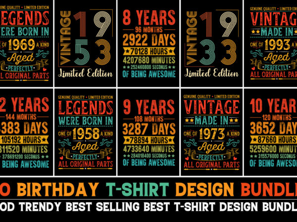 Birthday t-shirt design bundle