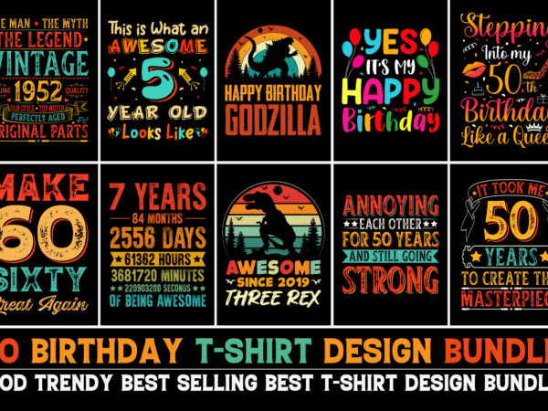 Birthday t-shirt design bundle