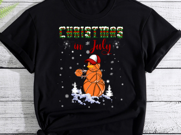 Christmas in july for basketballfan snowman, snowman basketball pc t shirt vector file