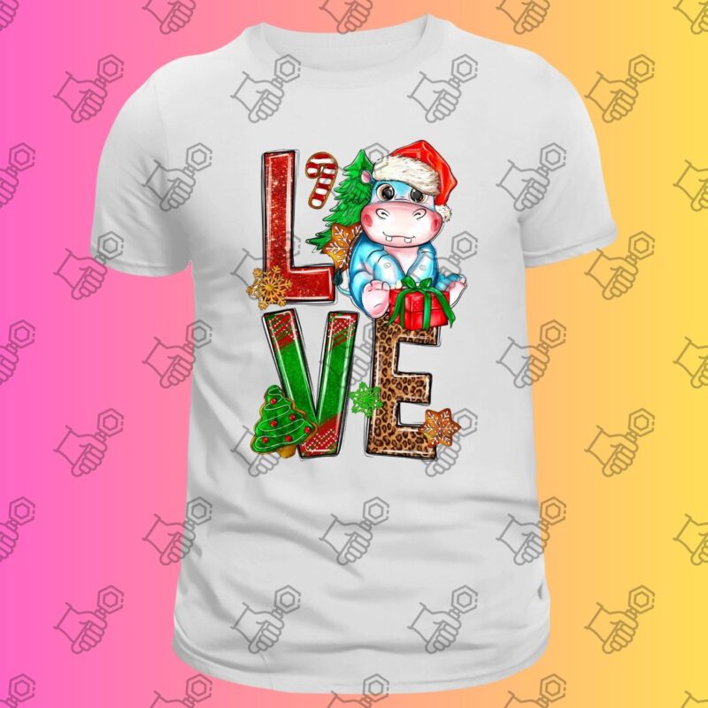 Love Christmas Hippopotamus png sublimation design download,Christmas png, Baby hippo png, Christmas hippopotamus png, sublimate download