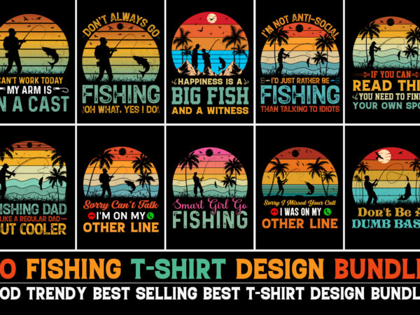 Fishing t-shirt design bundle-trendy pod best t-shirt design bundle