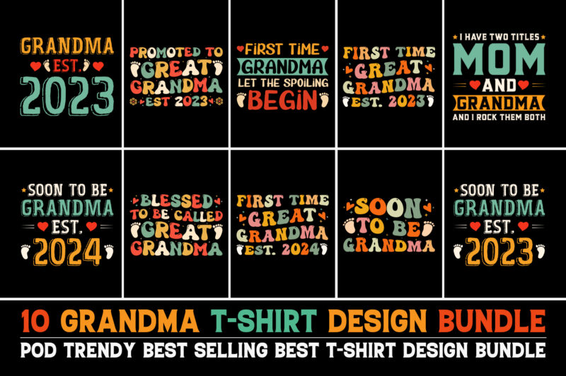 Grandma T-Shirt Design Bundle