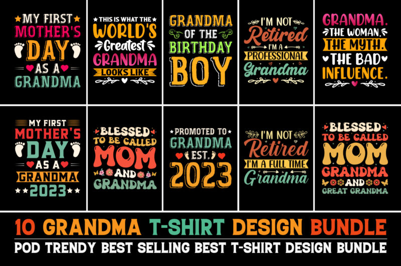 Grandma T-Shirt Design Bundle