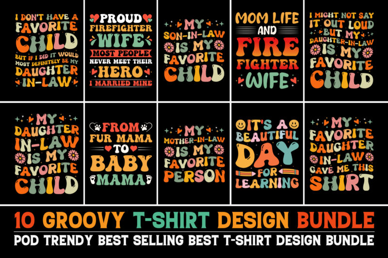 Groovy T-Shirt Design Bundle