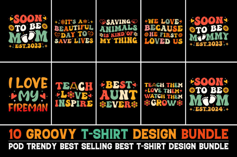 Groovy T-Shirt Design Bundle