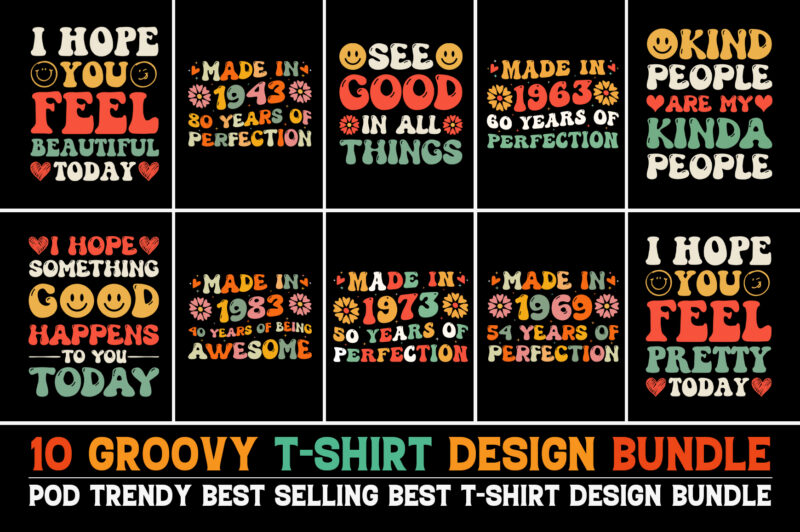 Groovy T-Shirt Design Bundle