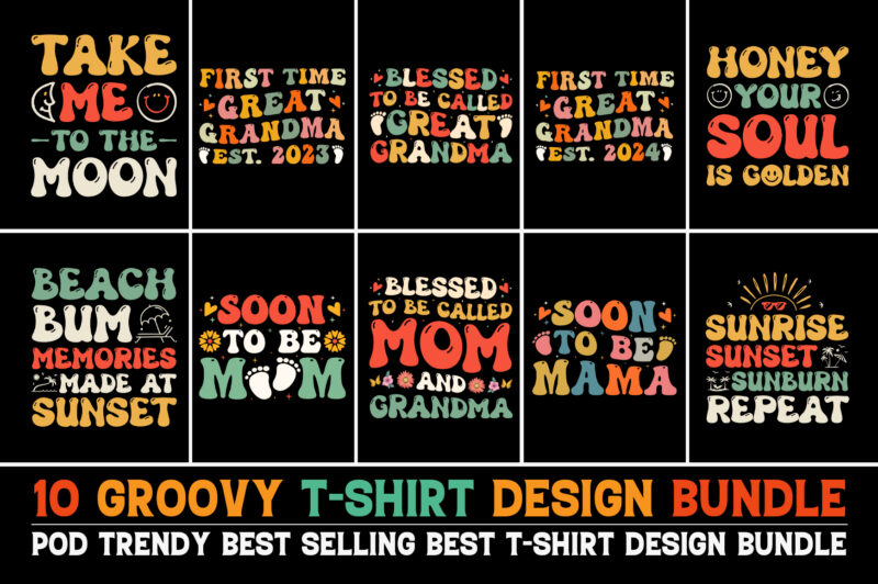 Groovy T-Shirt Design Bundle