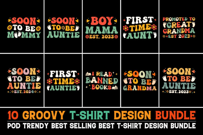 Groovy T-Shirt Design Bundle