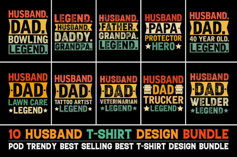 Husband T-Shirt Design Bundle