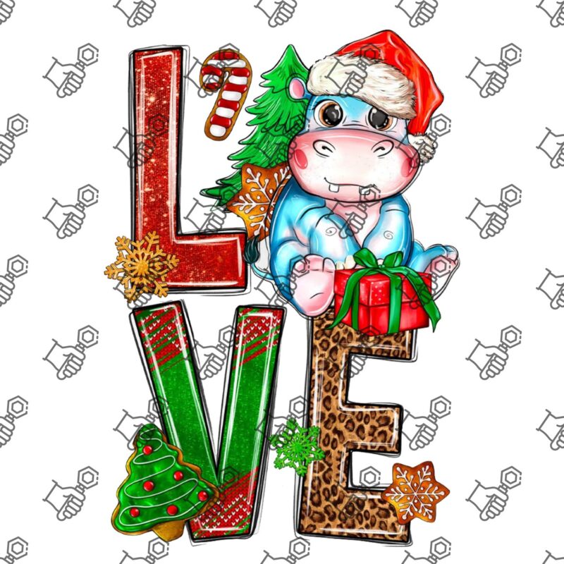 Love Christmas Hippopotamus png sublimation design download,Christmas png, Baby hippo png, Christmas hippopotamus png, sublimate download