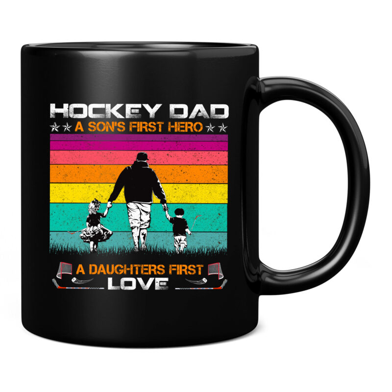 Mens Hockey Dad a son_s first hero a daughters love father_s day PC