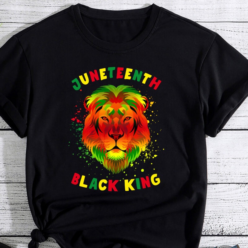 Mens Juneteenth Black King African Lion Face Freedom Day 1865 PC