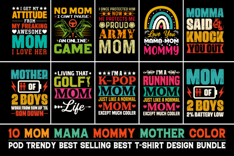 Mom T-Shirt Design Bundle