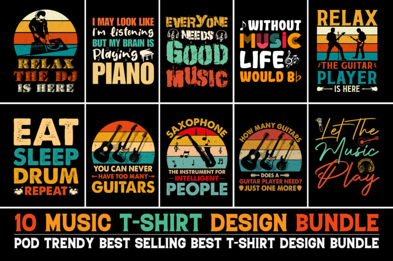 Music T-Shirt Design Bundle