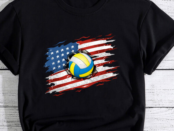 Patriotic volleyball 4th of july usa american flag pc t shirt illustration