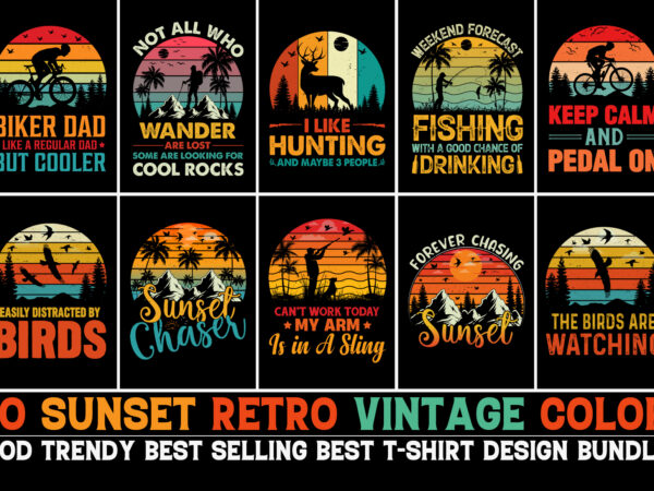 Sunset sublimation t-shirt design bundle