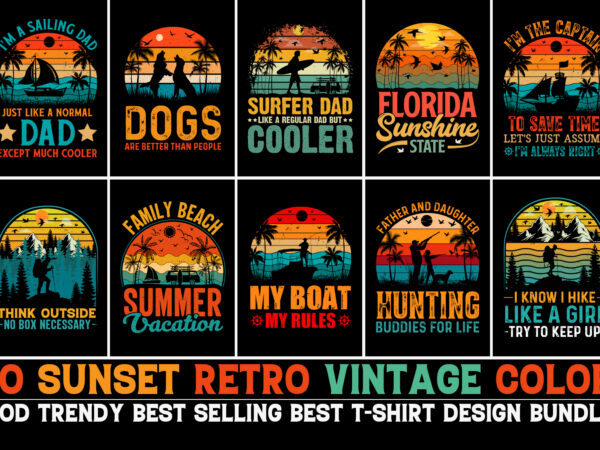 Sunset t-shirt design bundle