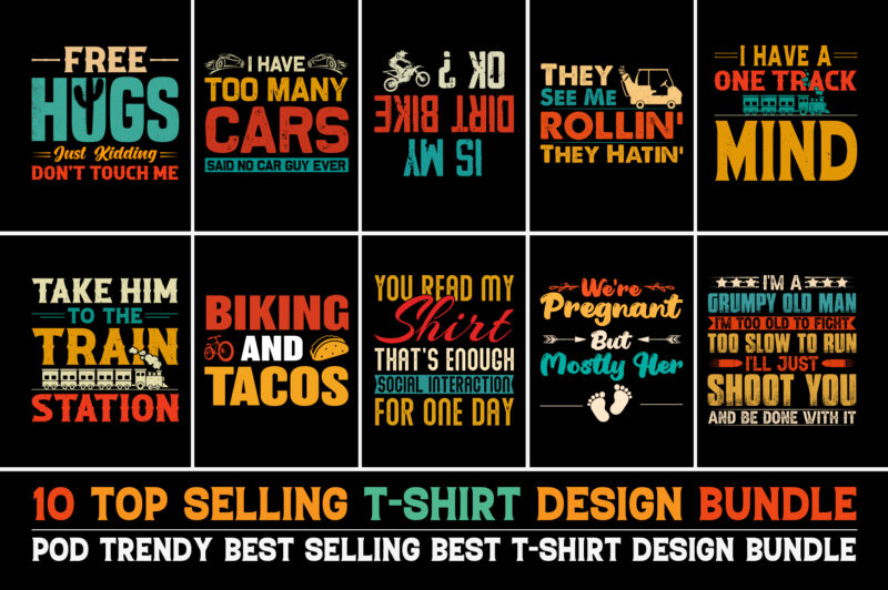 T-Shirt Design Bundle-Trendy Pod Best T-Shirt Design Bundle