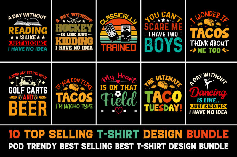 T-Shirt Design Bundle for POD