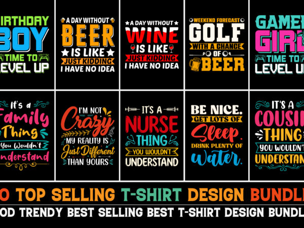 Trendy pod best t-shirt design bundle