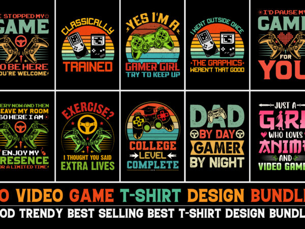 Video Game T-Shirt Design Bundle - Buy t-shirt designs
