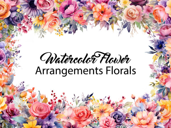 Watercolor flower arrangements florals t shirt design for sale