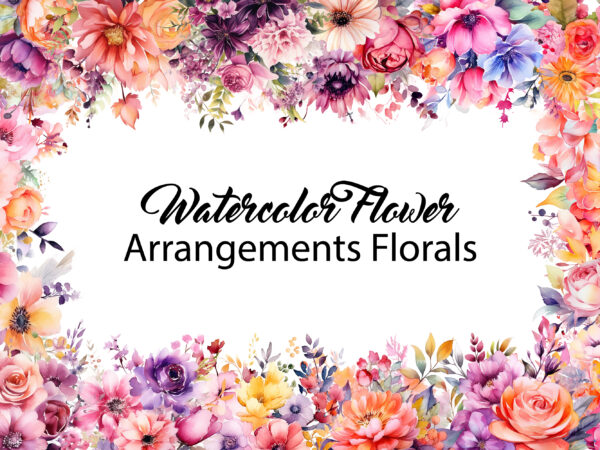 Watercolor flower arrangements florals t shirt design for sale