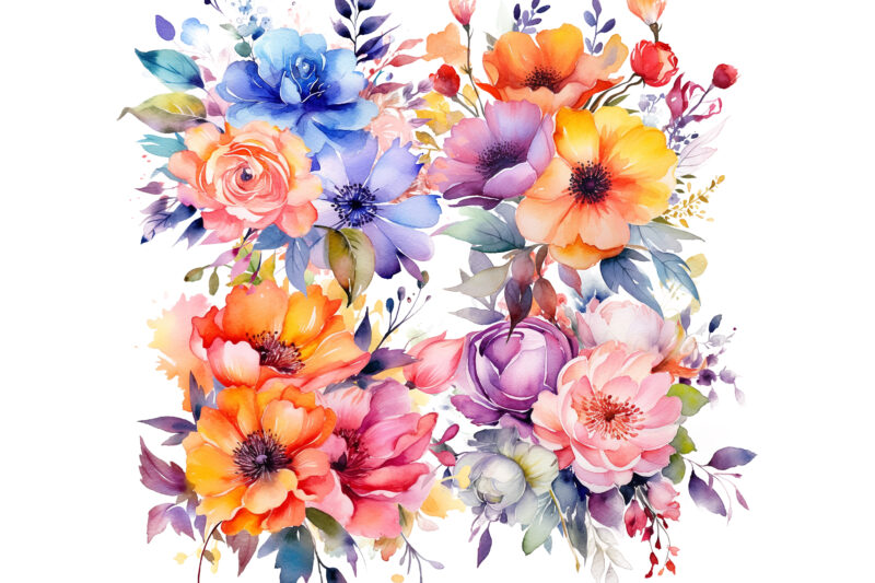 Watercolor Flower Arrangements Florals