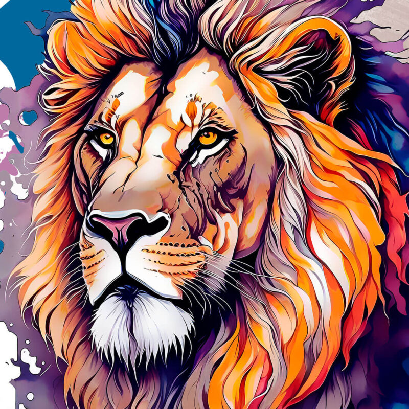 Watercolor Lion