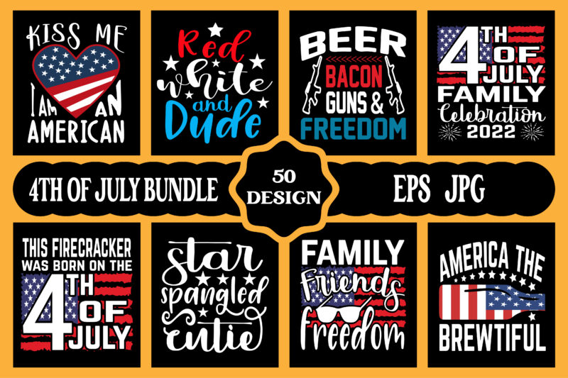 4th of July SVG Bundle, July 4th SVG, Fourth of July svg, America svg, USA Flag svg, Patriotic, Independence Day Shirt, Cut File Cricut