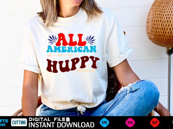 All american huppy retro design 4th of july pattern, 4th of july cute, 4th of july trendy, 4th of july fun, 4th of july happy, 4th of july pretty, 4th